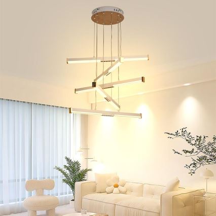 LED Prigušivi luster na sajli LED/75W/230V 3000-6500K + Daljinski upravljač