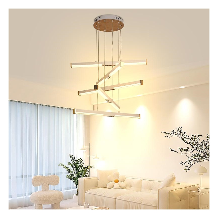 LED Prigušivi luster na sajli LED/75W/230V 3000-6500K + Daljinski upravljač