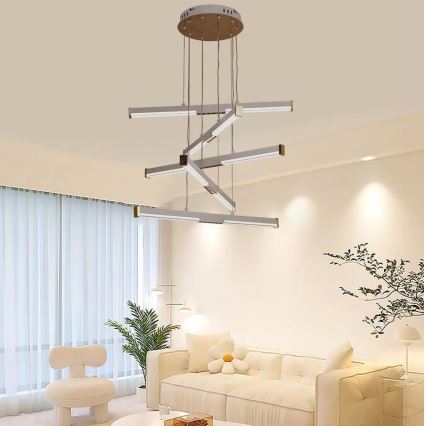 LED Prigušivi luster na sajli LED/75W/230V 3000-6500K + Daljinski upravljač