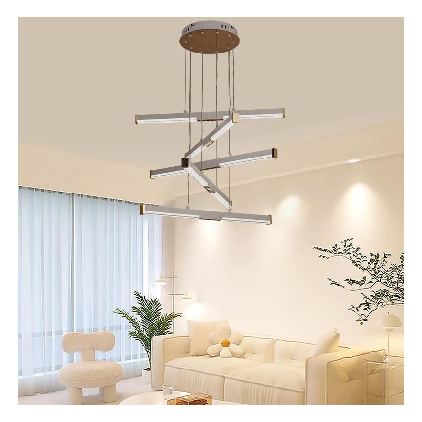 LED Prigušivi luster na sajli LED/75W/230V 3000-6500K + Daljinski upravljač