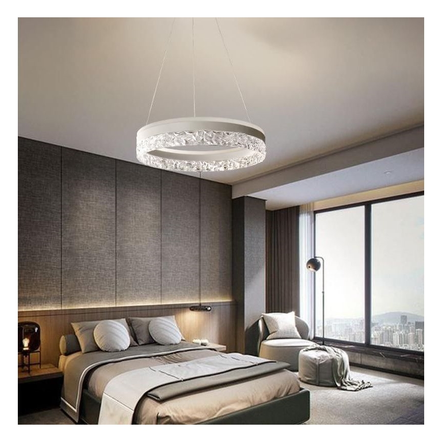 LED Prigušivi luster na sajli LED/80W/230V 3000-6500K bela + Daljinski upravljač