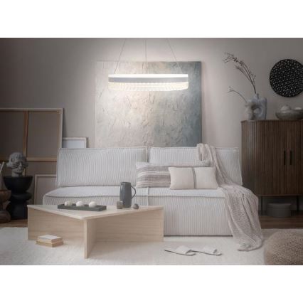 LED Prigušivi kristalni luster na sajli LED/80W/230V 3000-6500K bela + Daljinski upravljač