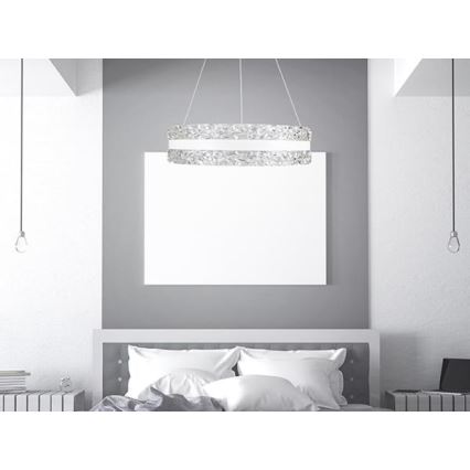 LED Prigušivi kristalni luster na sajli LED/80W/230V 3000-6500K bela + Daljinski upravljač