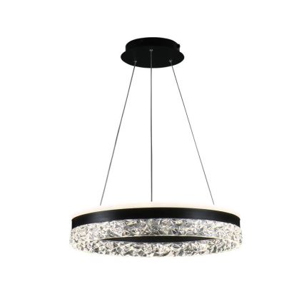 LED Prigušivi luster na sajli LED/80W/230V 3000-6500K crno + Daljinski upravljač