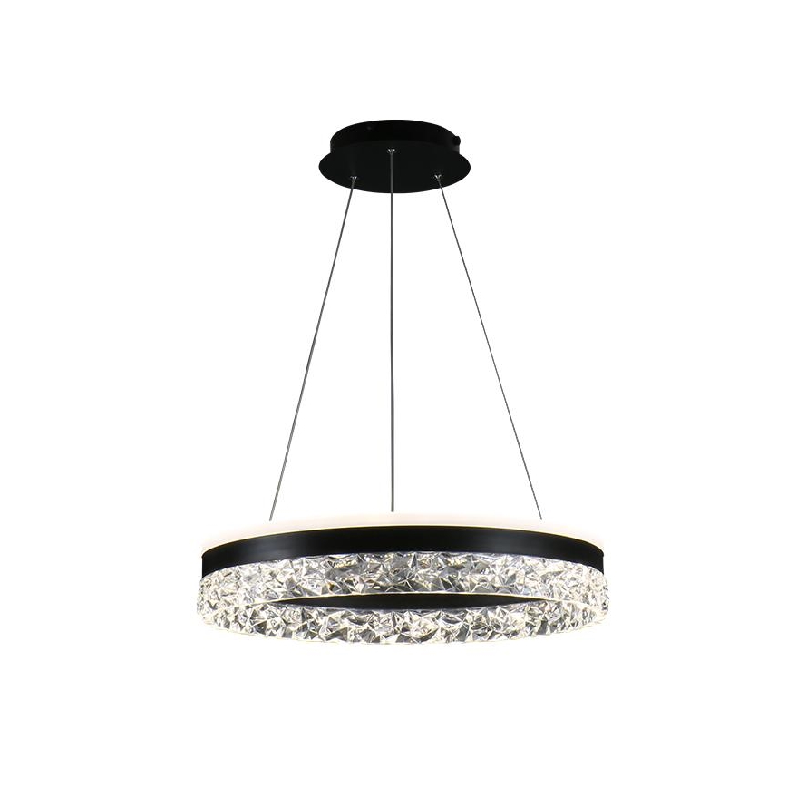 LED Prigušivi luster na sajli LED/80W/230V 3000-6500K crno + Daljinski upravljač