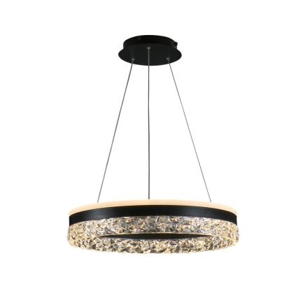 LED Prigušivi luster na sajli LED/80W/230V 3000-6500K crno + Daljinski upravljač