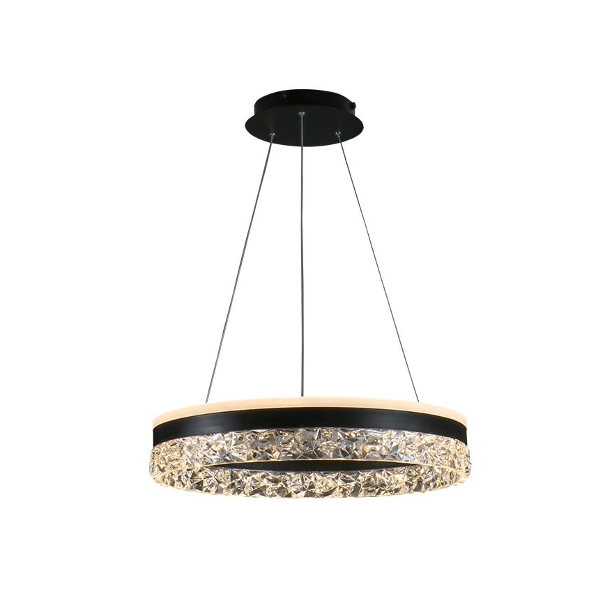 LED Prigušivi luster na sajli LED/80W/230V 3000-6500K crno + Daljinski upravljač