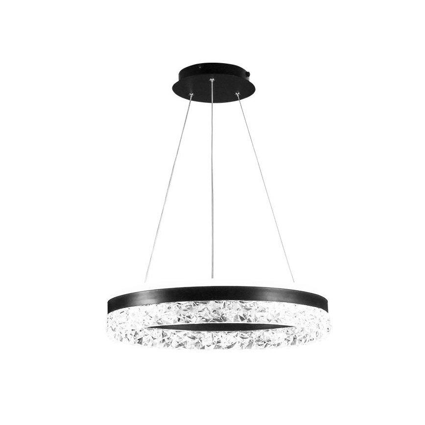 LED Prigušivi luster na sajli LED/80W/230V 3000-6500K crno + Daljinski upravljač
