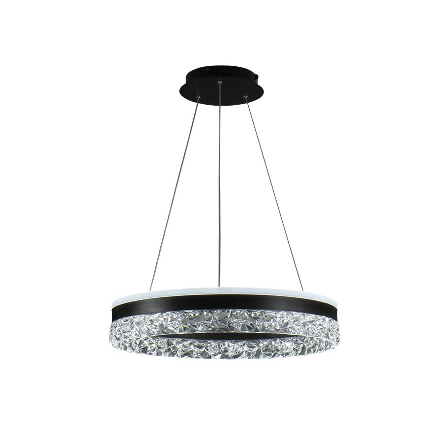 LED Prigušivi luster na sajli LED/80W/230V 3000-6500K crno + Daljinski upravljač