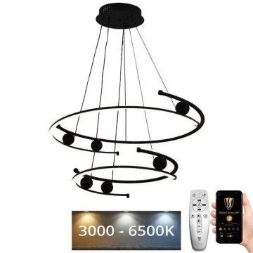 LED Prigušivi luster na sajli LED/80W/230V 3000-6500K + Daljinski upravljač