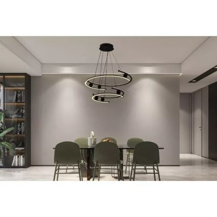 LED Prigušivi luster na sajli LED/80W/230V 3000-6500K + Daljinski upravljač