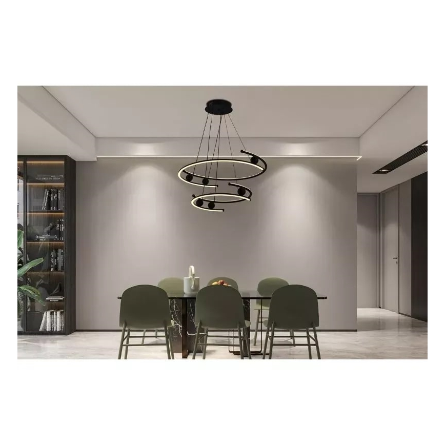 LED Prigušivi luster na sajli LED/80W/230V 3000-6500K + Daljinski upravljač