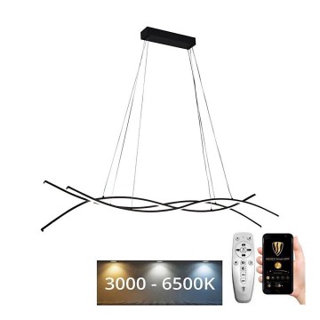 LED Prigušivi luster na sajli LED/80W/230V 3000-6500K + Daljinski upravljač