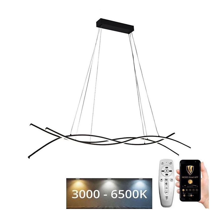 LED Prigušivi luster na sajli LED/80W/230V 3000-6500K + Daljinski upravljač