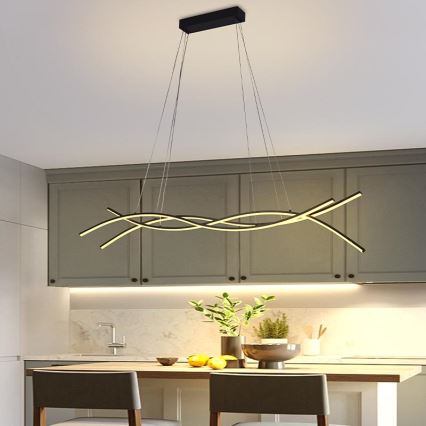 LED Prigušivi luster na sajli LED/80W/230V 3000-6500K + Daljinski upravljač