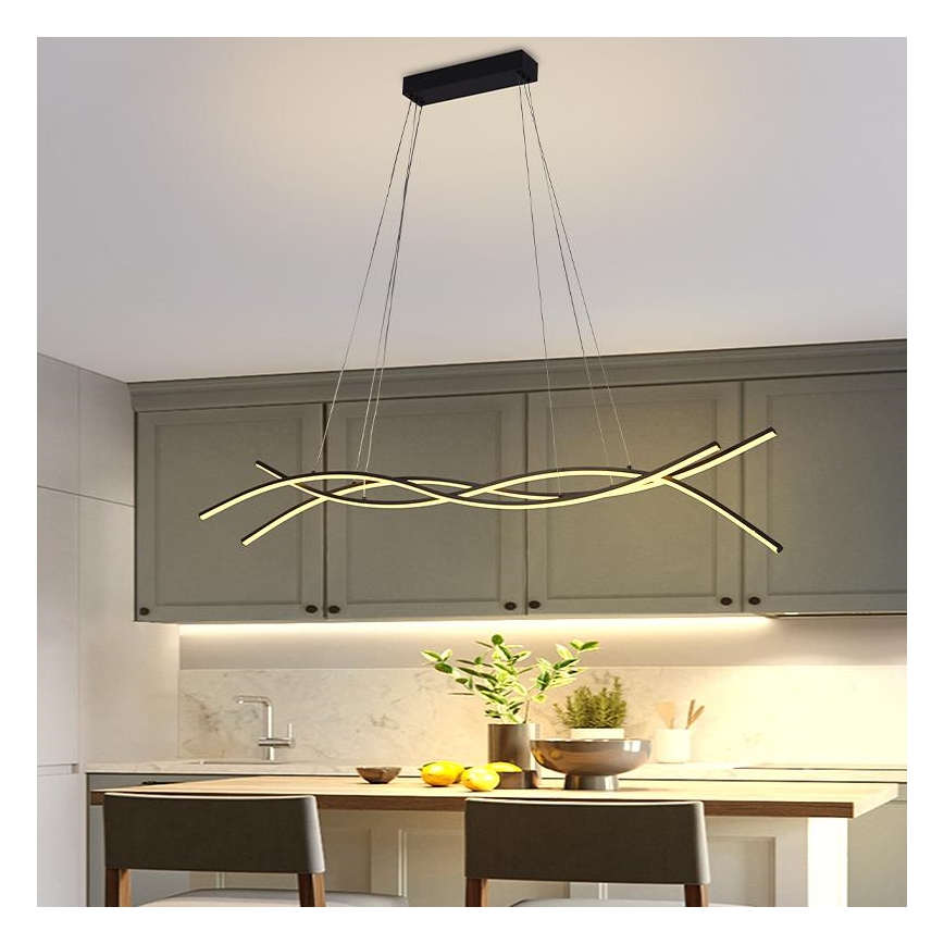 LED Prigušivi luster na sajli LED/80W/230V 3000-6500K + Daljinski upravljač