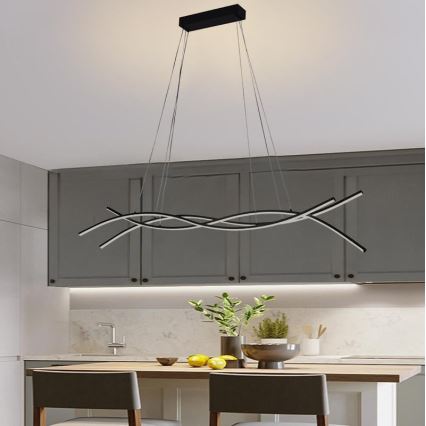 LED Prigušivi luster na sajli LED/80W/230V 3000-6500K + Daljinski upravljač
