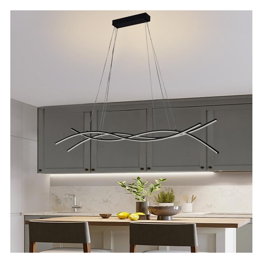 LED Prigušivi luster na sajli LED/80W/230V 3000-6500K + Daljinski upravljač