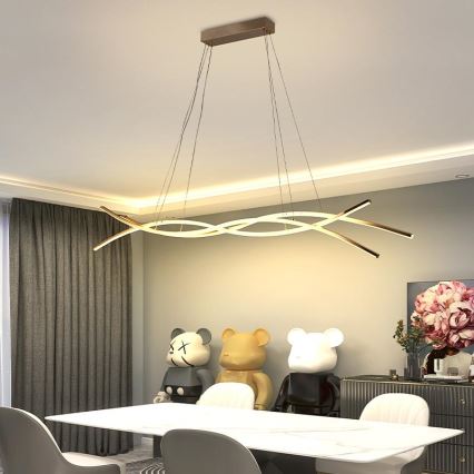 LED Prigušivi luster na sajli LED/80W/230V 3000-6500K + Daljinski upravljač