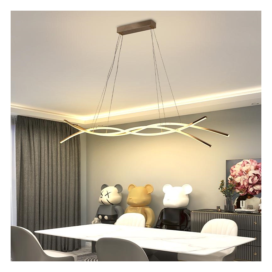 LED Prigušivi luster na sajli LED/80W/230V 3000-6500K + Daljinski upravljač