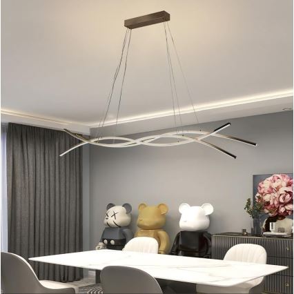 LED Prigušivi luster na sajli LED/80W/230V 3000-6500K + Daljinski upravljač