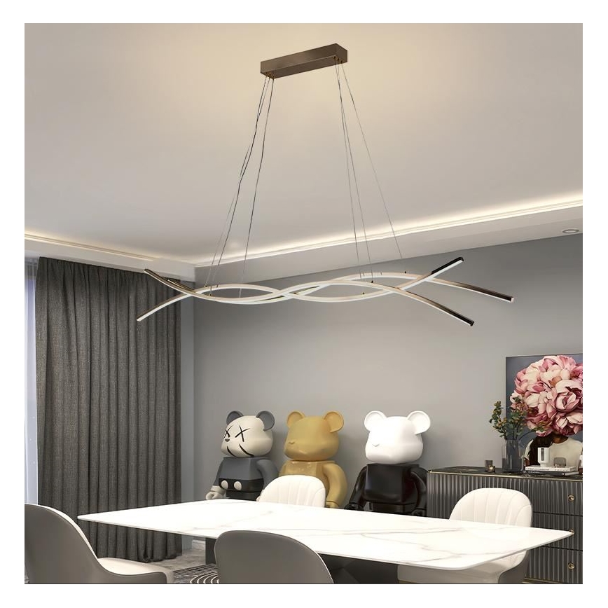 LED Prigušivi luster na sajli LED/80W/230V 3000-6500K + Daljinski upravljač
