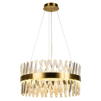 LED Prigušivi kristalni luster na sajli LED/80W/230V 3000-6500K zlatna + Daljinski upravljač