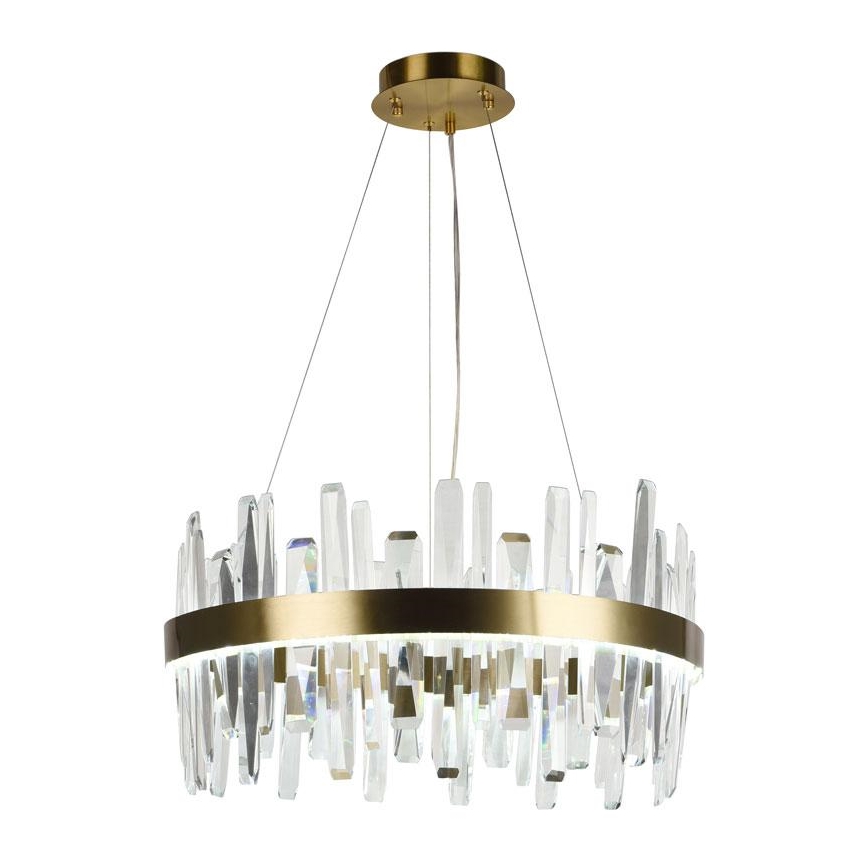 LED Prigušivi kristalni luster na sajli LED/80W/230V 3000-6500K zlatna + Daljinski upravljač