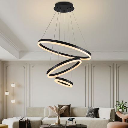 LED Prigušivi luster na sajli LED/85W/230V 3000-6500K pr. 60 cm + Daljinski upravljač