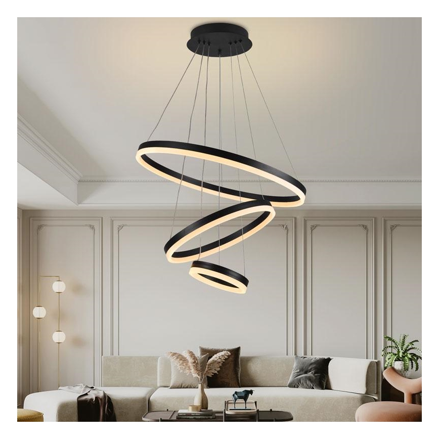 LED Prigušivi luster na sajli LED/85W/230V 3000-6500K pr. 60 cm + Daljinski upravljač