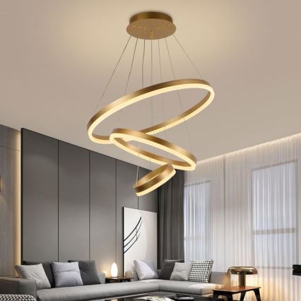 LED Prigušivi luster na sajli LED/85W/230V 3000-6500K pr. 60 cm + Daljinski upravljač