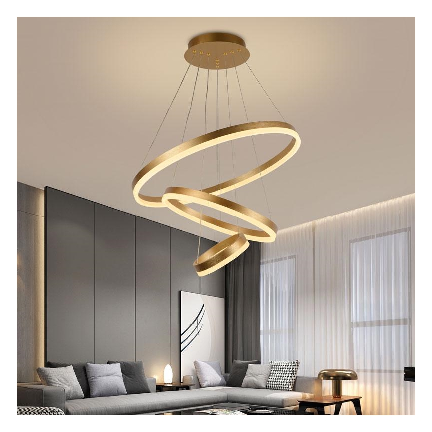 LED Prigušivi luster na sajli LED/85W/230V 3000-6500K pr. 60 cm + Daljinski upravljač