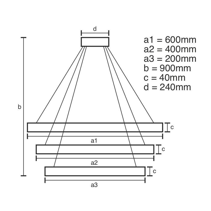 LED Prigušivi luster na sajli LED/85W/230V 3000-6500K pr. 60 cm + Daljinski upravljač