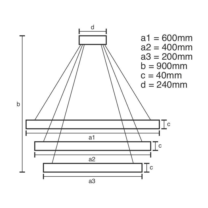 LED Prigušivi luster na sajli LED/85W/230V 3000-6500K pr. 60 cm pr. 60 cm + Daljinski upravljač
