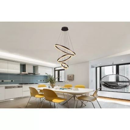 LED Prigušivi luster na sajli LED/85W/230V 3000-6500K + Daljinski upravljač