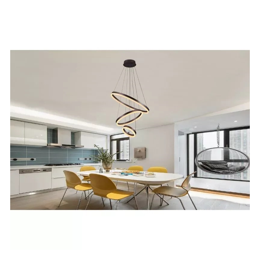 LED Prigušivi luster na sajli LED/85W/230V 3000-6500K + Daljinski upravljač
