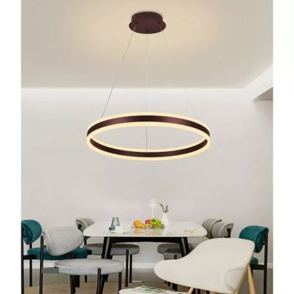 LED Prigušivi luster na sajli LED/85W/230V 3000-6500K + Daljinski upravljač