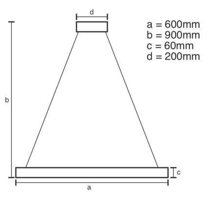 LED Prigušivi luster na sajli LED/85W/230V 3000-6500K + Daljinski upravljač