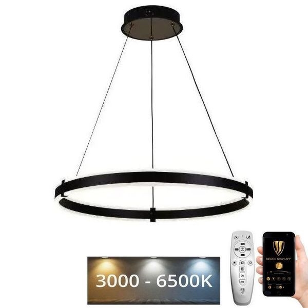 LED Prigušivi luster na sajli LED/85W/230V 3000-6500K + Daljinski upravljač