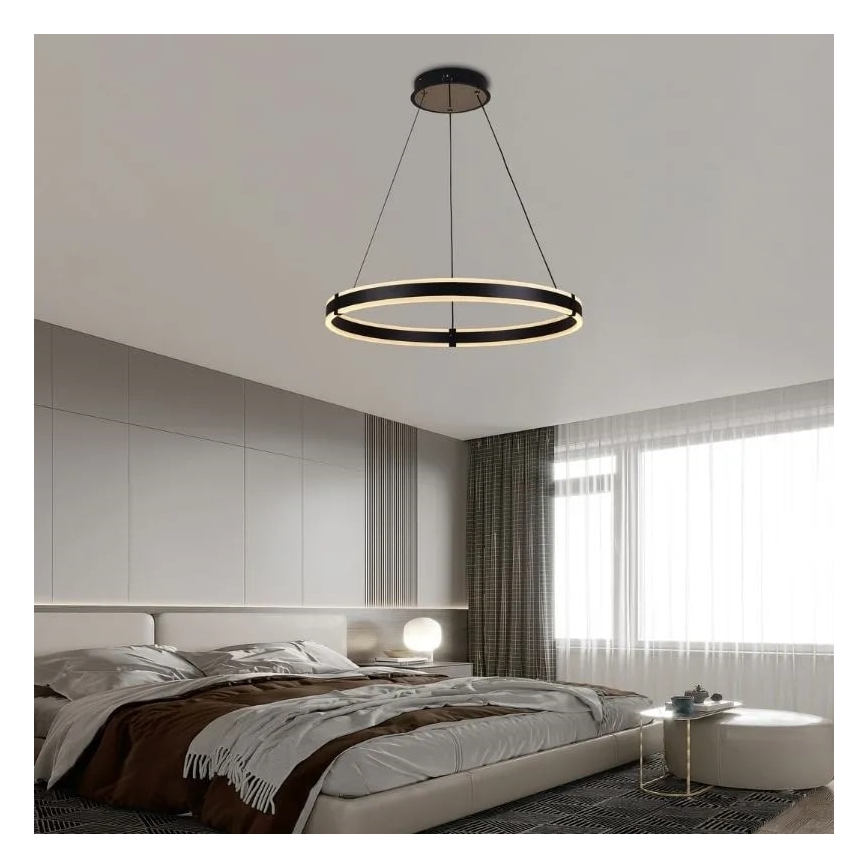 LED Prigušivi luster na sajli LED/85W/230V 3000-6500K + Daljinski upravljač