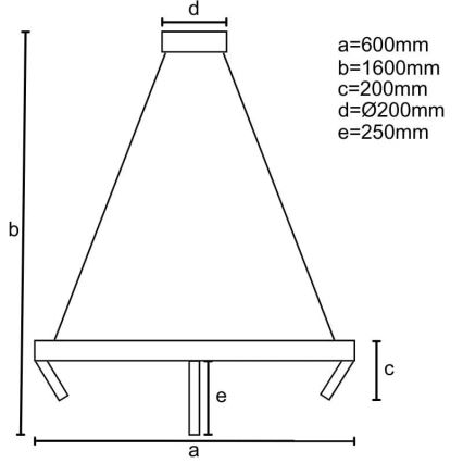 LED Prigušivi luster na sajli LED/85W/230V 3000-6500K + Daljinski upravljač