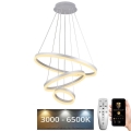 LED Prigušivi luster na sajli LED/85W/230V 3000-6500K pr. 60 cm pr. 60 cm + Daljinski upravljač