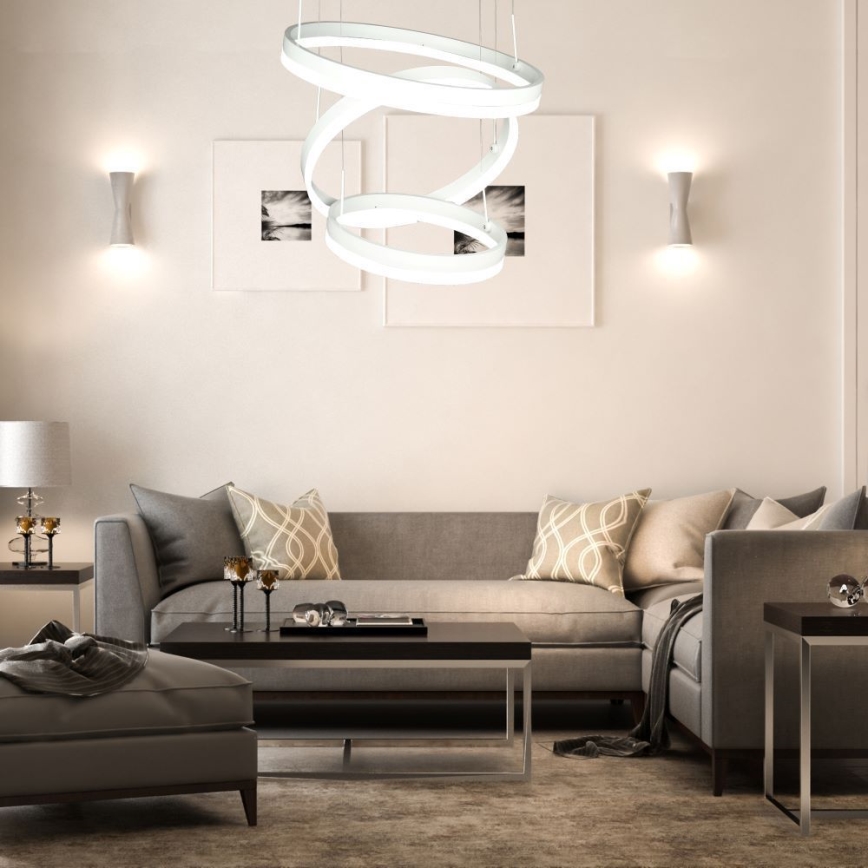 LED Prigušivi luster na sajli LED/86W/230V 3000K bela