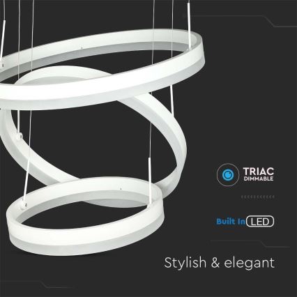 LED Prigušivi luster na sajli LED/86W/230V 3000K bela