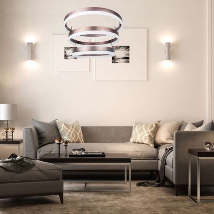 LED Prigušivi luster na sajli LED/86W/230V 3000K braon