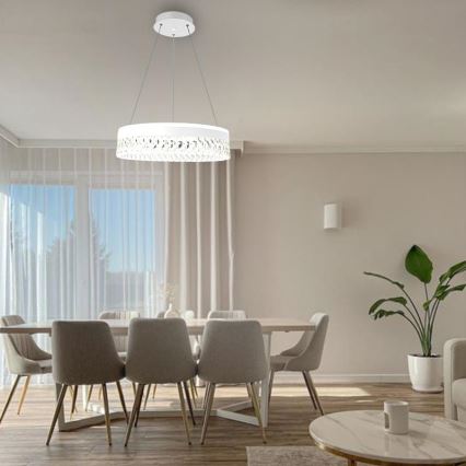 LED Prigušivi kristalni luster na sajli LED/90W/230V 3000-6500K bela + Daljinski upravljač