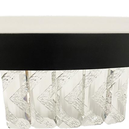 LED Prigušivi kristalni luster na sajli LED/90W/230V 3000-6500K crno + Daljinski upravljač