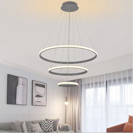 LED Prigušivi luster na sajli LED/90W/230V 3000-6500K pr. 60 cm + Daljinski upravljač