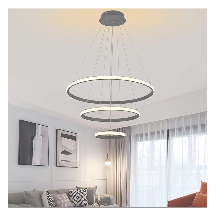 LED Prigušivi luster na sajli LED/90W/230V 3000-6500K pr. 60 cm + Daljinski upravljač