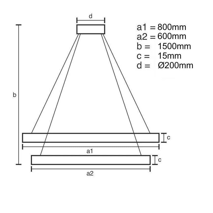 LED Prigušivi luster na sajli LED/90W/230V 3000-6500K + Daljinski upravljač
